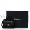 CHANEL CAVIAR QUILTED EXTRA MINI COCO HANDLE FLAP BLACK SILVER HARDWARE  (18*13*9cm)