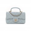 CHANEL LAMBSKIN QUILTED MINI TOP HANDLE RECTANGULAR FLAP LIGHT BLUE ROSE GOLD HARDWARE (19*12*6cm) CHANEL LAMBSKIN QUILTED MINI TOP HANDLE RECTANGULAR FLAP LIGHT BLUE ROSE GOLD HARDWARE (19*12*6cm)