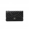 CHANEL LAMBSKIN QUILTED SMALL DOUBLE FLAP BLACK SILVER HARDWARE (25*15*6cm)