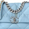CHANEL LAMBSKIN QUILTED MEDIUM CHANEL 19 FLAP LIGHT BLUE SILVER HARDWARE (25*17*8cm) CHANEL LAMBSKIN QUILTED MEDIUM CHANEL 19 FLAP LIGHT BLUE SILVER HARDWARE (25*17*8cm)