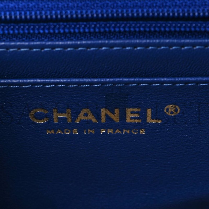 CHANEL LAMBSKIN QUILTED MINI TOP HANDLE RECTANGULAR FLAP BLUE ROSE GOLD HARDWARE (20*12*6cm) CHANEL LAMBSKIN QUILTED MINI TOP HANDLE RECTANGULAR FLAP BLUE ROSE GOLD HARDWARE (20*12*6cm)