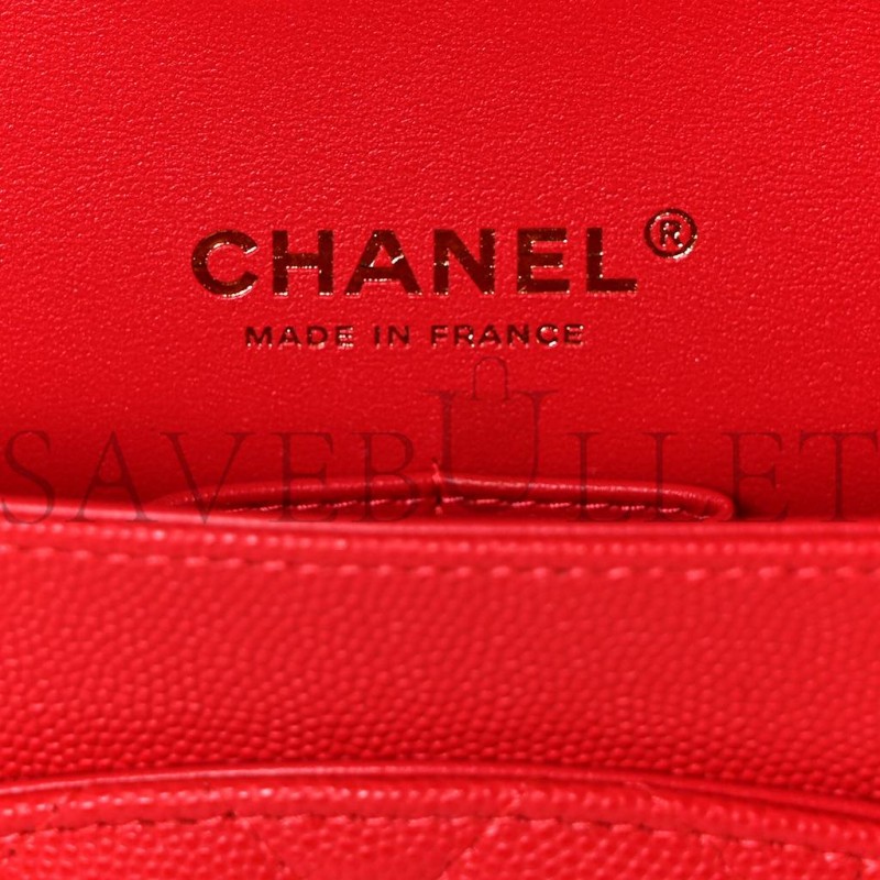 CHANEL CAVIAR QUILTED MEDIUM DOUBLE FLAP RED ROSE GOLD HARDWARE (25*15*6cm) CHANEL CAVIAR QUILTED MEDIUM DOUBLE FLAP RED ROSE GOLD HARDWARE (25*15*6cm)