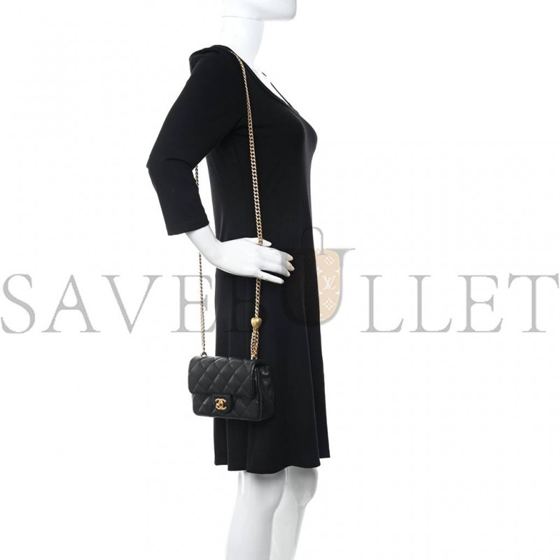CHANEL CAVIAR QUILTED SWEETHEART MINI RECTANGULAR FLAP BLACK GOLD HARDWARE (18*12*6cm) CHANEL CAVIAR QUILTED SWEETHEART MINI RECTANGULAR FLAP BLACK GOLD HARDWARE (18*12*6cm)