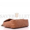 CHANEL LAMBSKIN QUILTED LARGE CHANEL 19 FLAP BROWN GOLD HARDWARE (30*20*9cm)