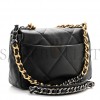 CHANEL LAMBSKIN QUILTED MEDIUM CHANEL 19 FLAP BLACK GOLD HARDWARE (25*16*7cm) CHANEL LAMBSKIN QUILTED MEDIUM CHANEL 19 FLAP BLACK GOLD HARDWARE (25*16*7cm)