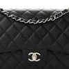 CHANEL CAVIAR QUILTED JUMBO DOUBLE FLAP BLACK SILVER HARDWARE (30*20*9cm) CHANEL CAVIAR QUILTED JUMBO DOUBLE FLAP BLACK SILVER HARDWARE (30*20*9cm)