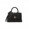CHANEL CAVIAR QUILTED MINI COCO HANDLE FLAP DARK BROWN ROSE GOLD HARDWARE (23*14*10cm) CHANEL CAVIAR QUILTED MINI COCO HANDLE FLAP DARK BROWN ROSE GOLD HARDWARE (23*14*10cm)