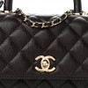 CHANEL CAVIAR QUILTED MINI COCO HANDLE FLAP DARK BROWN ROSE GOLD HARDWARE (23*14*10cm) CHANEL CAVIAR QUILTED MINI COCO HANDLE FLAP DARK BROWN ROSE GOLD HARDWARE (23*14*10cm)