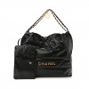 CHANEL SHINY CALFSKIN QUILTED CHANEL 22 BLACK (37*35*7cm)