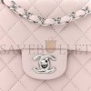 CHANEL LAMBSKIN QUILTED MINI RECTANGULAR FLAP LIGHT PURPLE SILVER HARDWARE (20*13*6cm)