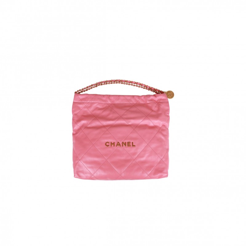 CHANEL SMALL 22 BAG PINK CALFSKIN GOLD HARDWARE (30*28*8cm) CHANEL SMALL 22 BAG PINK CALFSKIN GOLD HARDWARE (30*28*8cm)