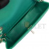 CHANEL MINI RECTANGULAR FLAP BAG GREEN IRIDESCENT QUILTED LAMBSKIN LIGHT GOLD HARDWARE (20*13*6cm)