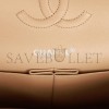 CHANEL MEDIUM CLASSIC DOUBLE FLAP BAG BEIGE LAMBSKIN SILVER HARDWARE (25*15*7cm)