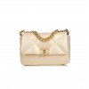 CHANEL MEDIUM 19 FLAP BAG ROSE IRIDESCENT CALFSKIN MIXED HARDWARE (25*16*9cm)