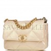 CHANEL MEDIUM 19 FLAP BAG ROSE IRIDESCENT CALFSKIN MIXED HARDWARE (25*16*9cm)