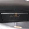CHANEL MONACO MINI FLAP BAG BLACK LAMBSKIN ANTIQUE GOLD HARDWARE (19*13*8cm)