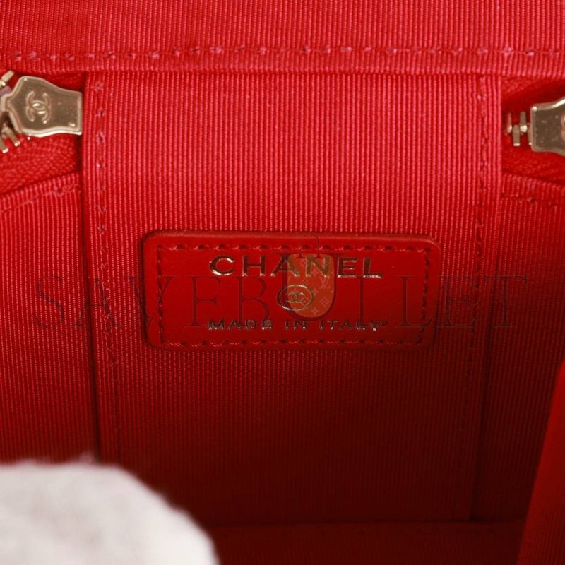 CHANEL CAMELLIA MINI VANITY CASE RED LAMBSKIN LIGHT GOLD HARDWARE (11*9*8cm) CHANEL CAMELLIA MINI VANITY CASE RED LAMBSKIN LIGHT GOLD HARDWARE (11*9*8cm)