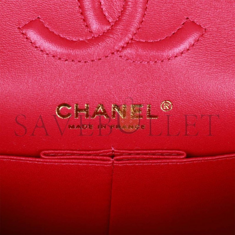 CHANEL SMALL CLASSIC DOUBLE FLAP FUCHSIA CAVIAR LIGHT GOLD HARDWARE (23*13*6cm) CHANEL SMALL CLASSIC DOUBLE FLAP FUCHSIA CAVIAR LIGHT GOLD HARDWARE (23*13*6cm)