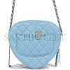 CHANEL CC IN LOVE LARGE HEART BAG BLUE LAMBSKIN LIGHT GOLD HARDWARE (20*18*6cm)