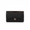 CHANEL JUMBO CLASSIC DOUBLE FLAP BAG BLACK CAVIAR GOLD HARDWARE (30*20*9cm)