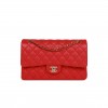 CHANEL MEDIUM CLASSIC DOUBLE FLAP BAG RED CAVIAR LIGHT GOLD HARDWARE (25.5*15.5*6.5cm)