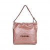 CHANEL SMALL 22 BAG COPPER CALFSKIN ROSE GOLD HARDWARE (37*35*7cm)