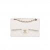 CHANEL SMALL CLASSIC DOUBLE FLAP WHITE CAVIAR  GOLD HARDWARE (23*13*6cm)