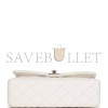 CHANEL SMALL CLASSIC DOUBLE FLAP WHITE CAVIAR  GOLD HARDWARE (23*13*6cm)