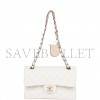 CHANEL SMALL CLASSIC DOUBLE FLAP WHITE CAVIAR  GOLD HARDWARE (23*13*6cm)