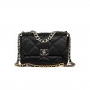 CHANEL LARGE 19 FLAP BAG BLACK LAMBSKIN MIXED HARDWARE (30*20*9cm)