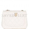 CHANEL PEARL CRUSH MINI SQUARE FLAP BAG WHITE LAMBSKIN LIGHT GOLD HARDWARE (17*14*8cm)