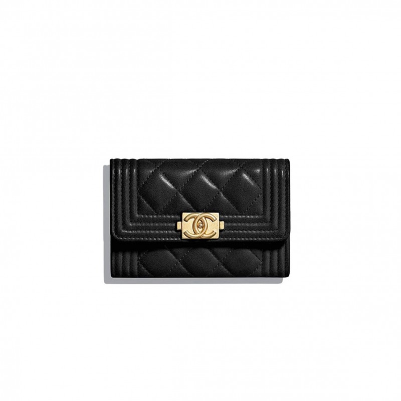 CHANEL BOY CHANEL FLAP CARD HOLDER A80603 Y07659 94305 (11.3*7.5*2.1cm)