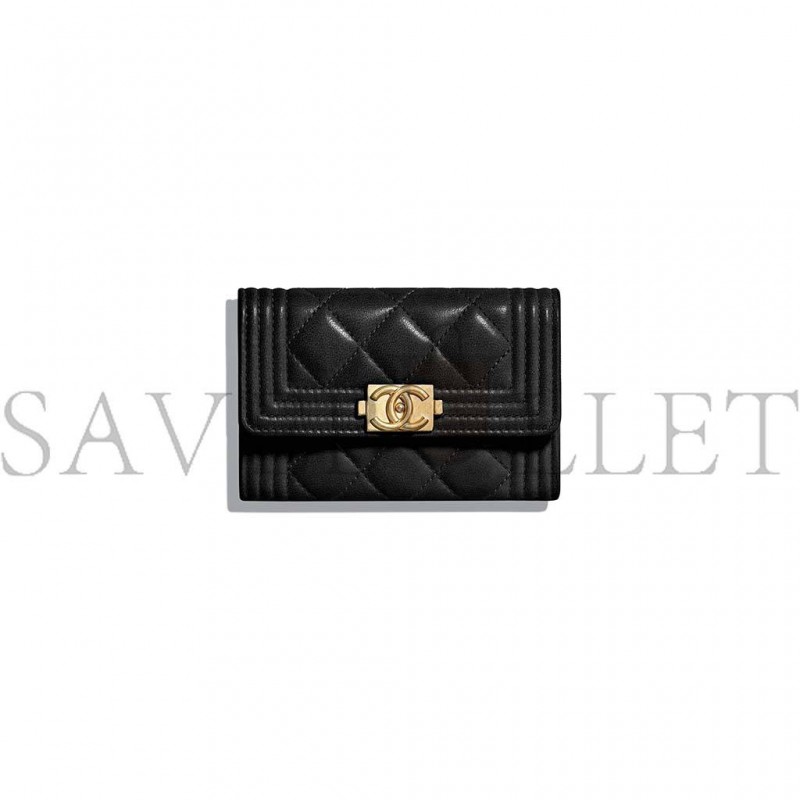 CHANEL BOY CHANEL FLAP CARD HOLDER A80603 Y07659 94305 (11.3*7.5*2.1cm)