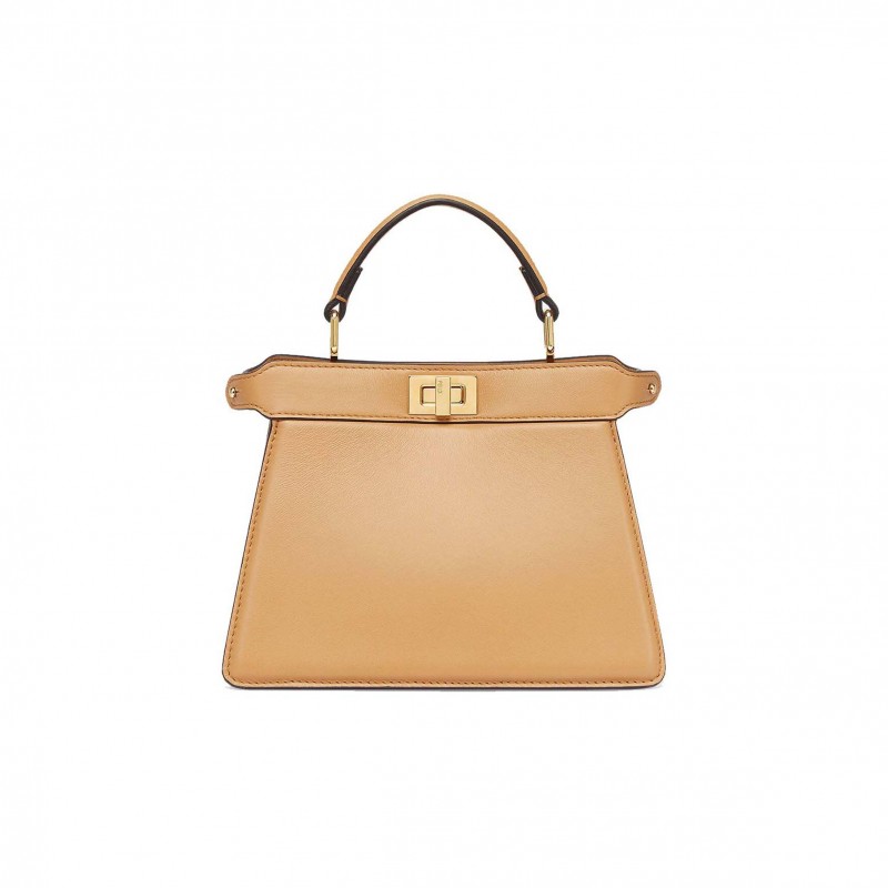 FENDI PEEKABOO ISEEU PETITE - BEIGE PADDED NAPPA LEATHER BAG 8BN335ABVEF15KR (20*15.5*11cm)