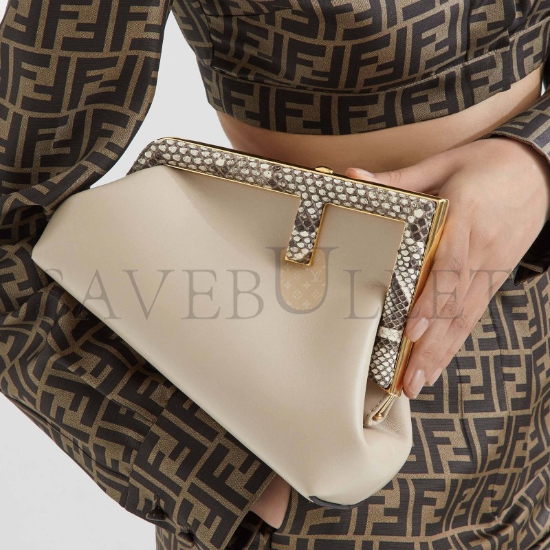 FENDI FIRST SMALL - PINK LEATHER AND PYTHON LEATHER BAG 8BP129AKKUF1HOP (26*18*9.5cm)