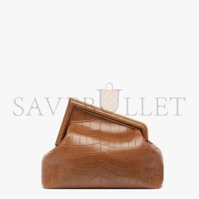 FENDI FIRST MEDIUM - BROWN CROCODILE LEATHER BAG 8BP127AGXTF0L1A (32.5*23.5*15cm) FENDI FIRST MEDIUM - BROWN CROCODILE LEATHER BAG 8BP127AGXTF0L1A (32.5*23.5*15cm)