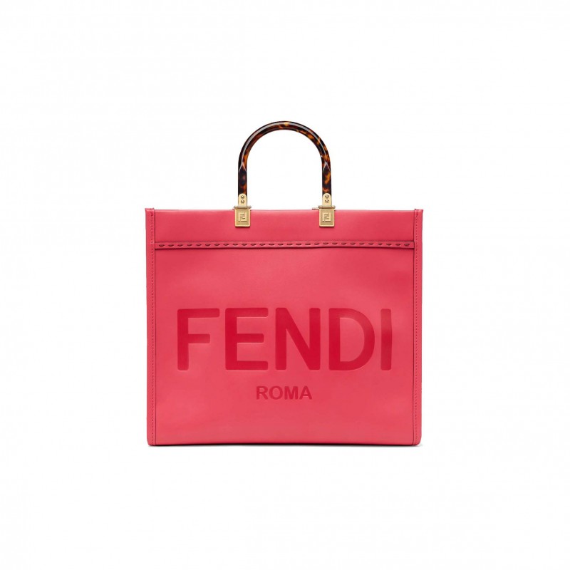 FENDI SUNSHINE MEDIUM - FUCHSIA LEATHER SHOPPER 8BH386ABVLF1HB7 (35*31*17cm)