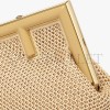 FENDI FIRST SMALL - BEIGE RAFFIA MACRAME BAG 8BP129AL9AF1EEB (23*18*9.5cm)