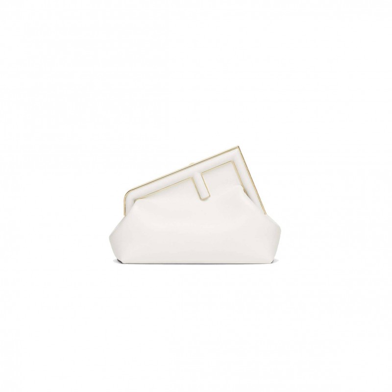 FENDI FIRST MIDI - WHITE LEATHER BAG 8BP137ABVEF0QVL (30*20*14cm)