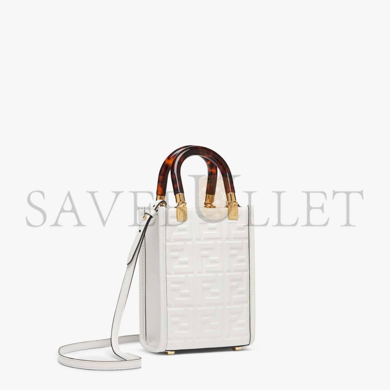 FENDI MINI SUNSHINE SHOPPER - WHITE LEATHER MINI BAG 8BS051AMCIF0QVL (18*13*6.5cm) FENDI MINI SUNSHINE SHOPPER - WHITE LEATHER MINI BAG 8BS051AMCIF0QVL (18*13*6.5cm)