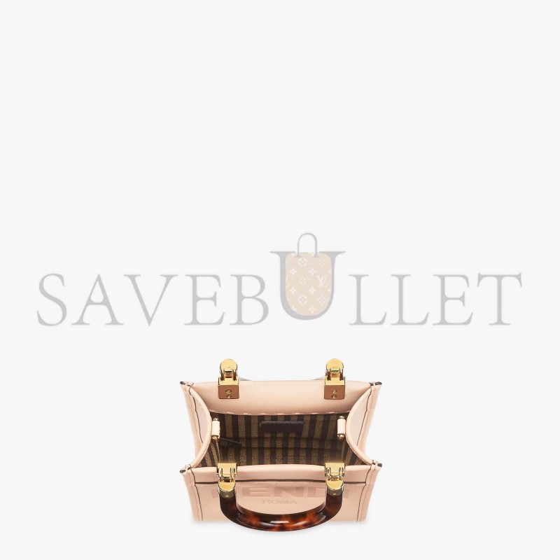 FENDI MINI SUNSHINE SHOPPER - PALE PINK LEATHER MINI BAG 8BS051ABVLF1HDG (18*13*6.5cm)