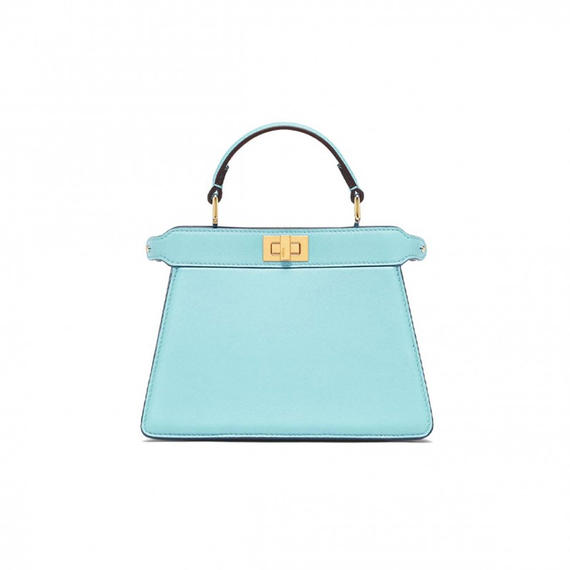 FENDI PEEKABOO ISEEU PETITE - TURQUOISE PADDED NAPPA LEATHER 8BN335ABVEF1JTX (20*15.5*11cm)