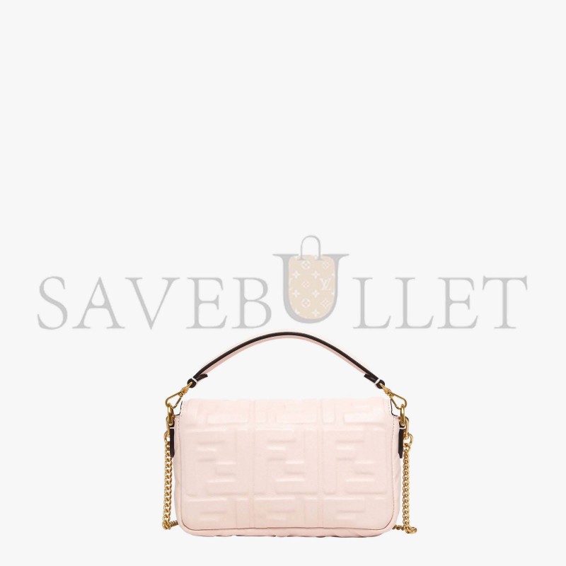 FENDI BAGUETTE MINI - PINK FF NAPPA LEATHER BAG 8BS017A72VF180X (19*11.5*4cm)