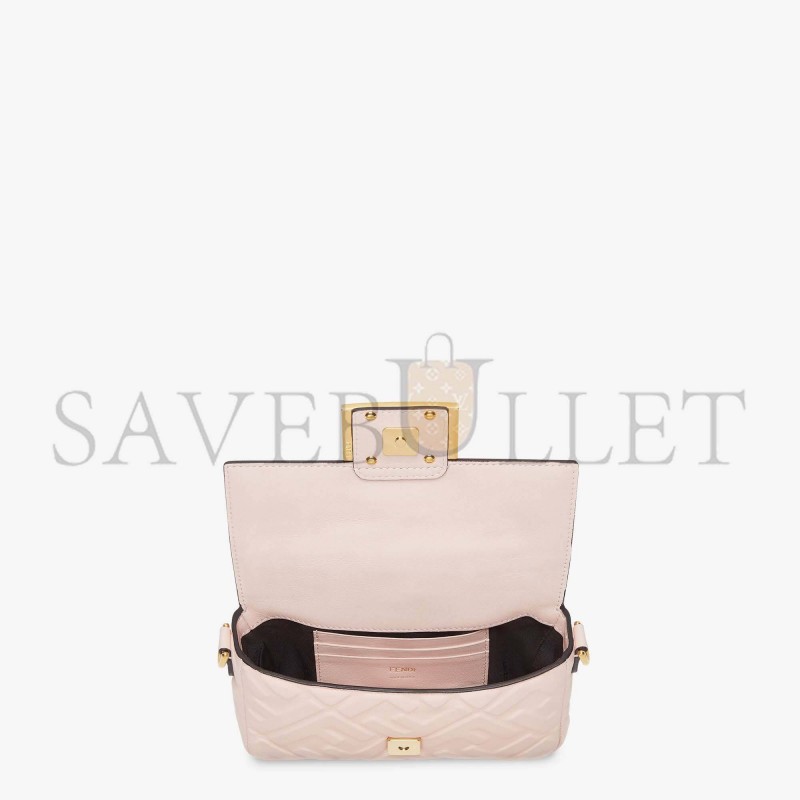 FENDI BAGUETTE MINI - PINK FF NAPPA LEATHER BAG 8BS017A72VF180X (19*11.5*4cm)