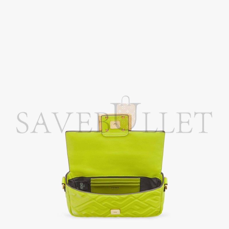 FENDI BAGUETTE MINI - ACID GREEN NAPPA LEATHER BAG 8BS017A72VF1JCM (19*11.5*4cm)