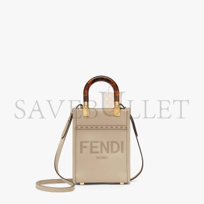 FENDI MINI SUNSHINE SHOPPER - DOVE-GRAY LEATHER MINI-BAG 8BS051ABVLF0E65 (18*13*6.5cm) FENDI MINI SUNSHINE SHOPPER - DOVE-GRAY LEATHER MINI-BAG 8BS051ABVLF0E65 (18*13*6.5cm)