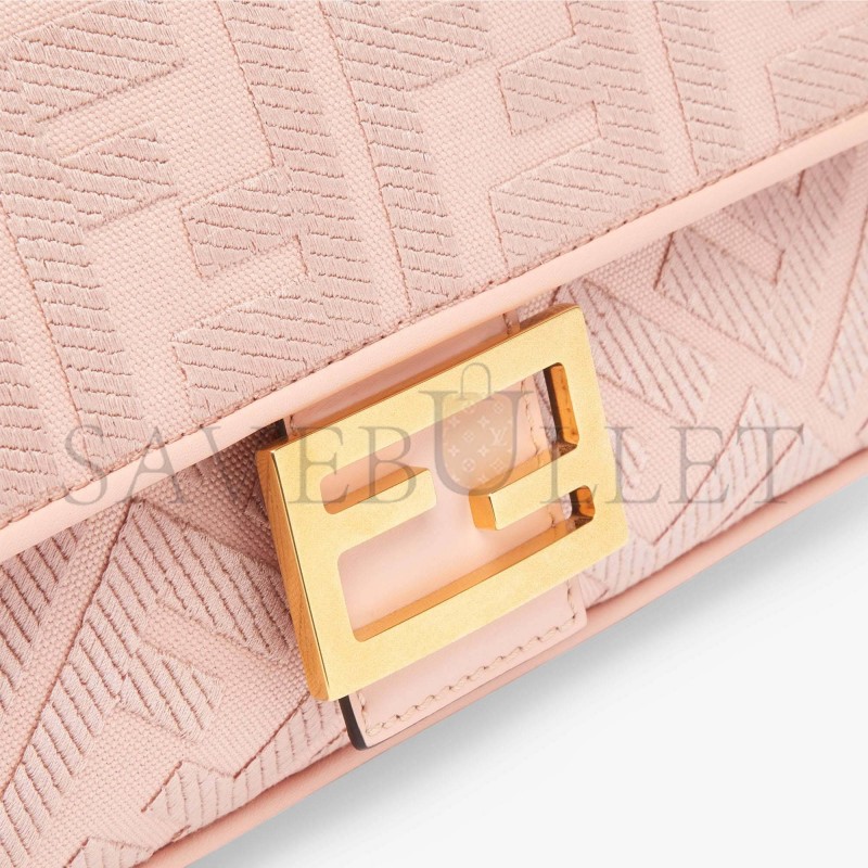 FENDI BAGUETTE - PINK FF CANVAS BAG 8BR600AMCDF1J4A (27*15*6cm)