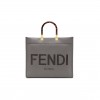 FENDI SUNSHINE MEDIUM - GRAY LEATHER SHOPPERI 8BH386ABVLF1BZC (35*31*17cm)