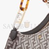 FENDI O’LOCK SWING - DARK GRAY TAPESTRY FABRIC POUCH 8BS068AL9QF1IVG (32*11*5cm)