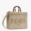 FENDI SUNSHINE MEDIUM - DOVE GRAY LEATHER SHOPPER 8BH386ABVLF0E65 (35*31*17cm)